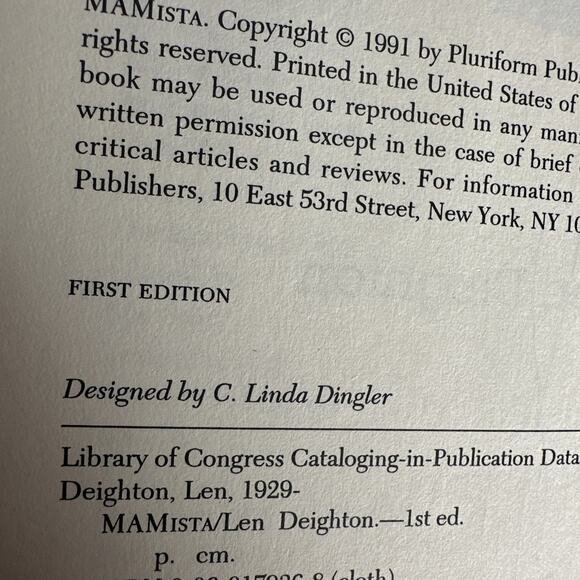 Mamista, Len Deighton, 1991, 1st American Edition (SIGNED IN 1991) - Picture 11 of 11